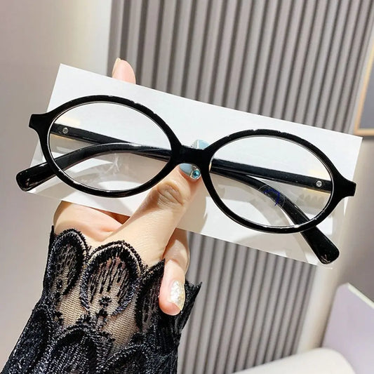 Y2K Retro Oval Glasses for Women – Sweet & Cool Vintage Eyewear with Anti-Blue-Light Lenses for Reading & Computer Use