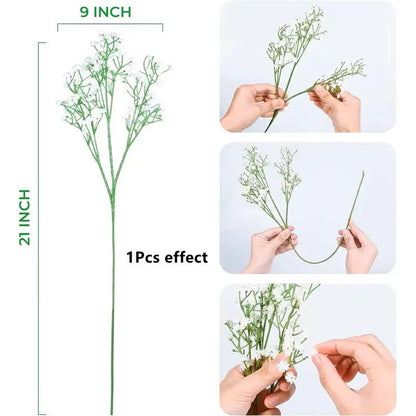 1 Fleur Artificielle Haleine de Bébé de 63 cm – Gypsophile Artificiel Réaliste pour Bouquets DIY, Mariages, Fêtes et Décoration Intérieure