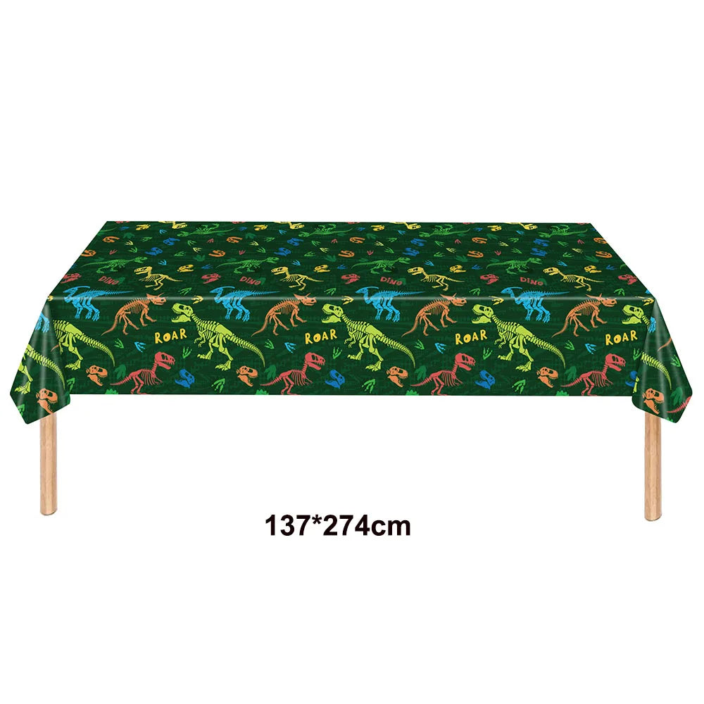 Jurassic Dinosaur Birthday Party Supplies – Dinosaur Fossil-Themed Disposable Plates, Cups & Napkins for Kids' Party Decorations