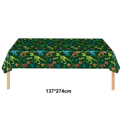 Jurassic Dinosaur Birthday Party Supplies – Dinosaur Fossil-Themed Disposable Plates, Cups & Napkins for Kids' Party Decorations