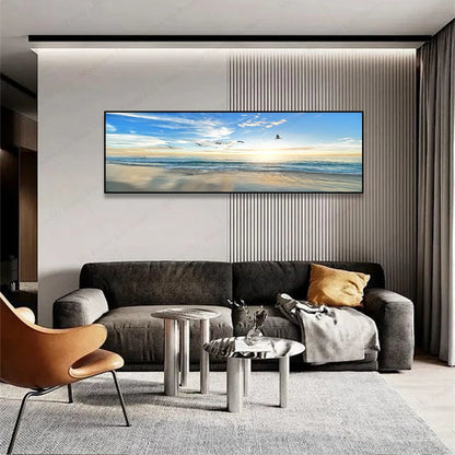 3D Landscape Canvas Wall Art – Mountain Lake Forest Scenery Painting Poster for Living Room, Bedroom & Home Decor