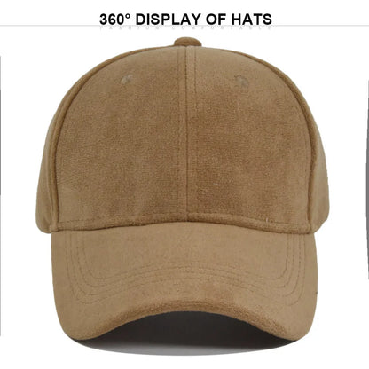 Casquette de baseball rétro en suède uni – Casquette snapback réglable hip hop pour hommes et femmes, casquette de style urbain à visière en fausse fourrure pour le printemps et l'automne