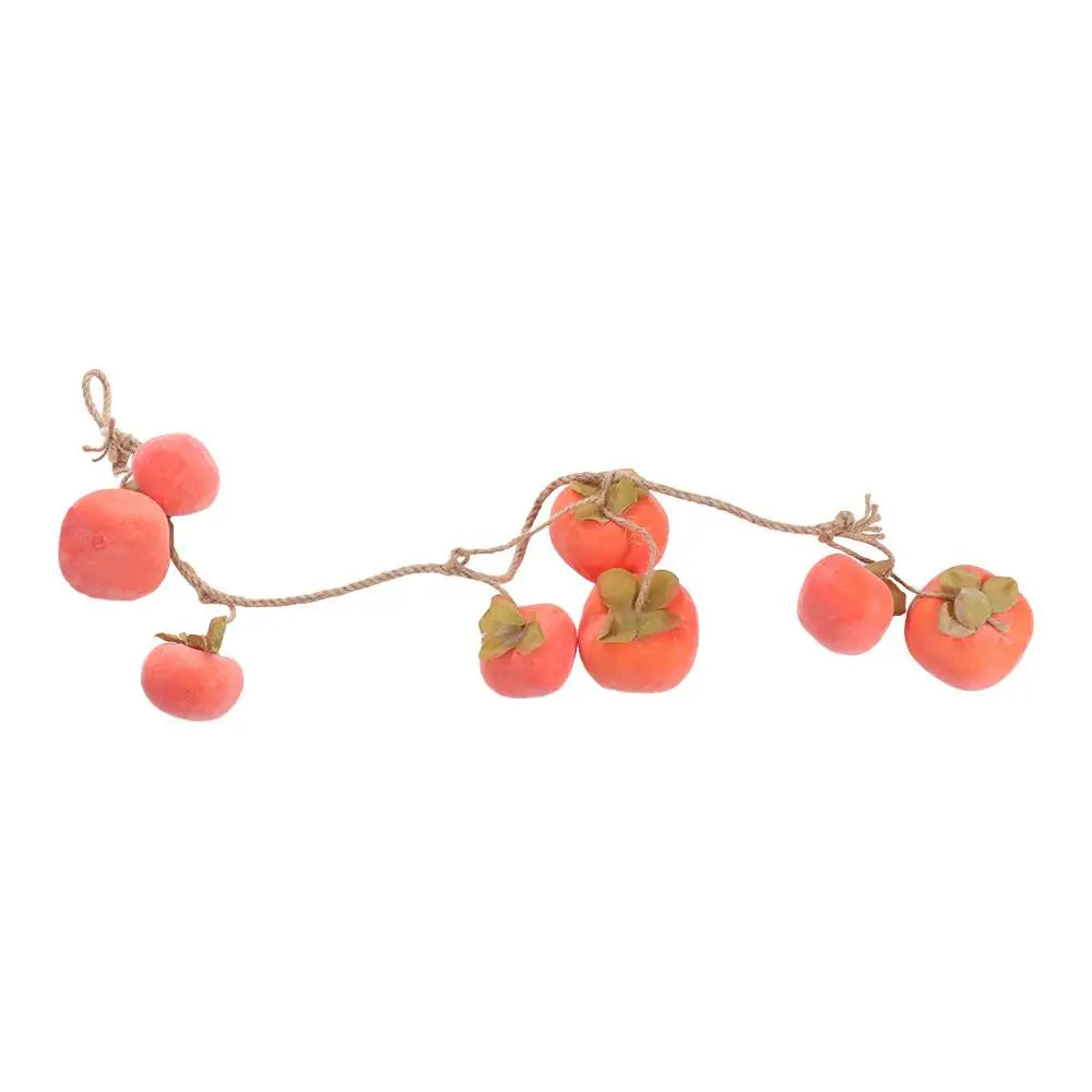 8PCS Lifelike Artificial Persimmon Fruits – Orange Simulation Fruit with Frost Design for Wall Hanging, Home Decor & Autumn Decorations