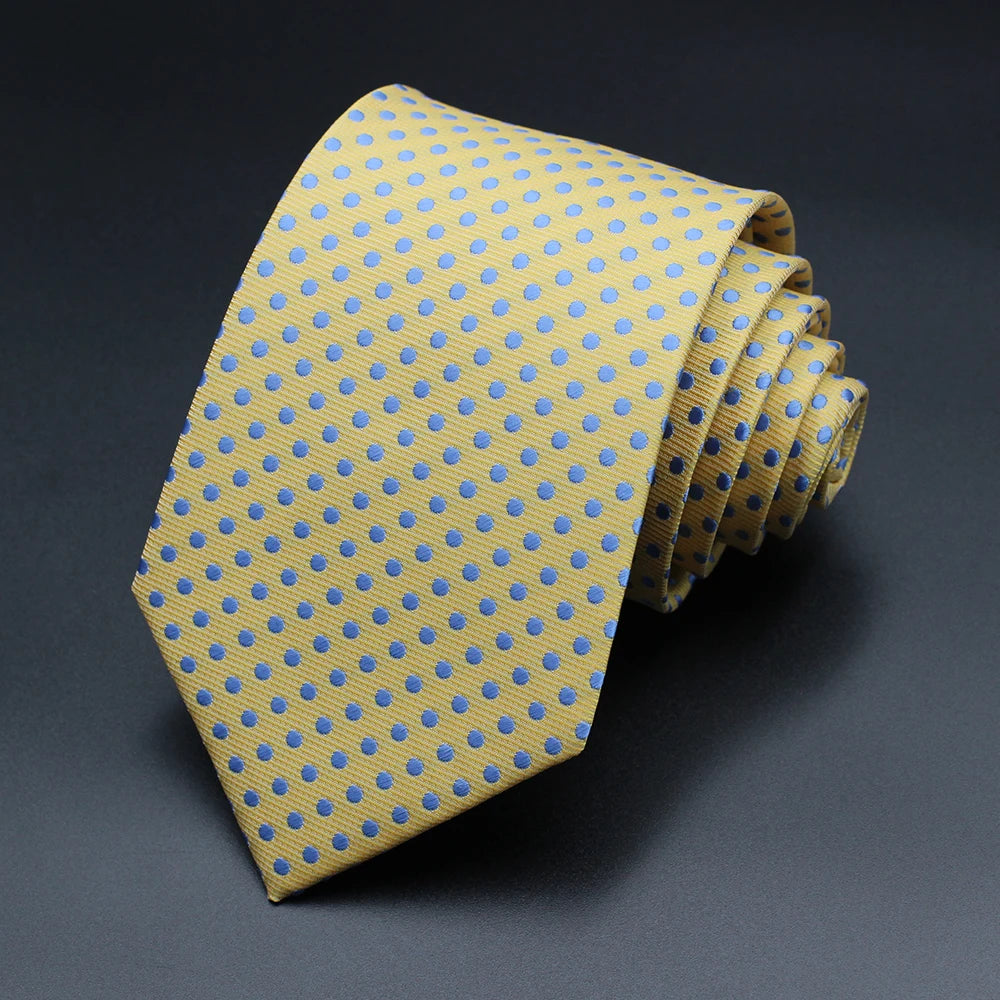Corbata Floral de Puntos para Hombre – Corbata Casual de Moda Azul Roja Amarilla para Negocios, Bodas y Ocasiones Formales | Accesorio de Regalo