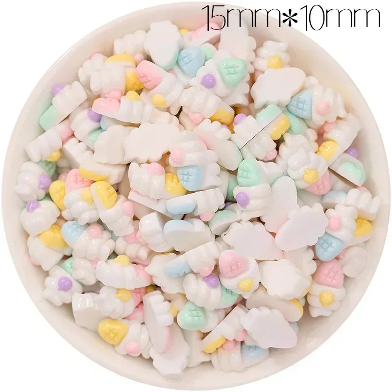 30/300pcs Mini Breloques en Résine Bonbon Fleur Amour – Mignons Accessoires de Bricolage pour Nail Art, Barrettes à Cheveux, Scrapbooking, Bijoux Faits Main et Projets Créatifs pour Enfants