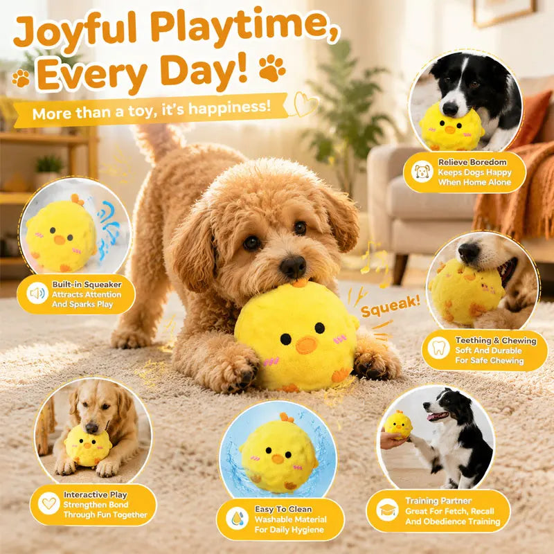 Squeaky Plush Spiky Ball Dog Toy – Interactive Chew & Training Toy for Boredom Relief, Teeth Cleaning & Puppy Play