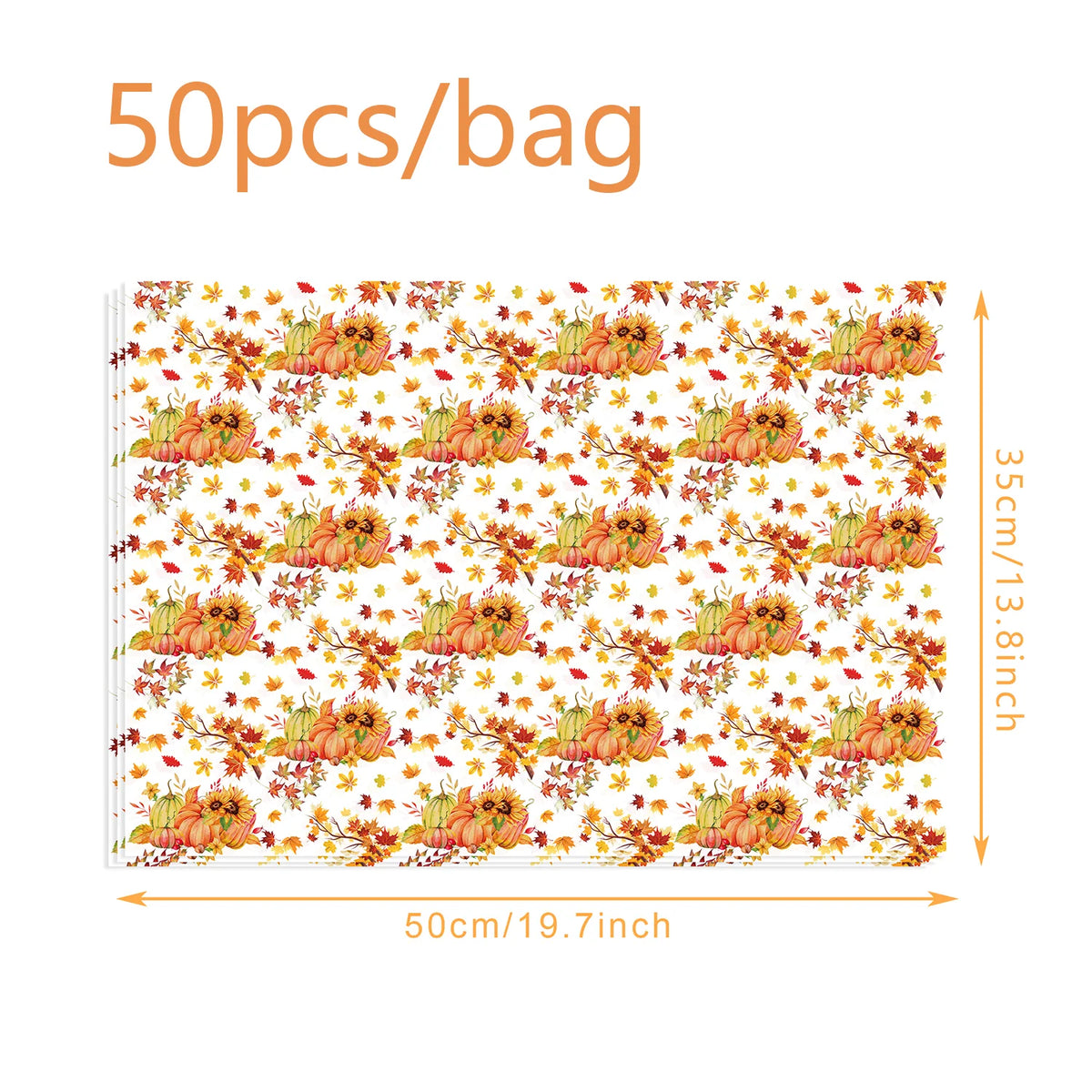 20/50PCS Thanksgiving Maple Leaf Tissue Paper – Autumn Gift Wrapping & DIY Packing Paper for Birthday, Wedding, Party & Holiday Supplies