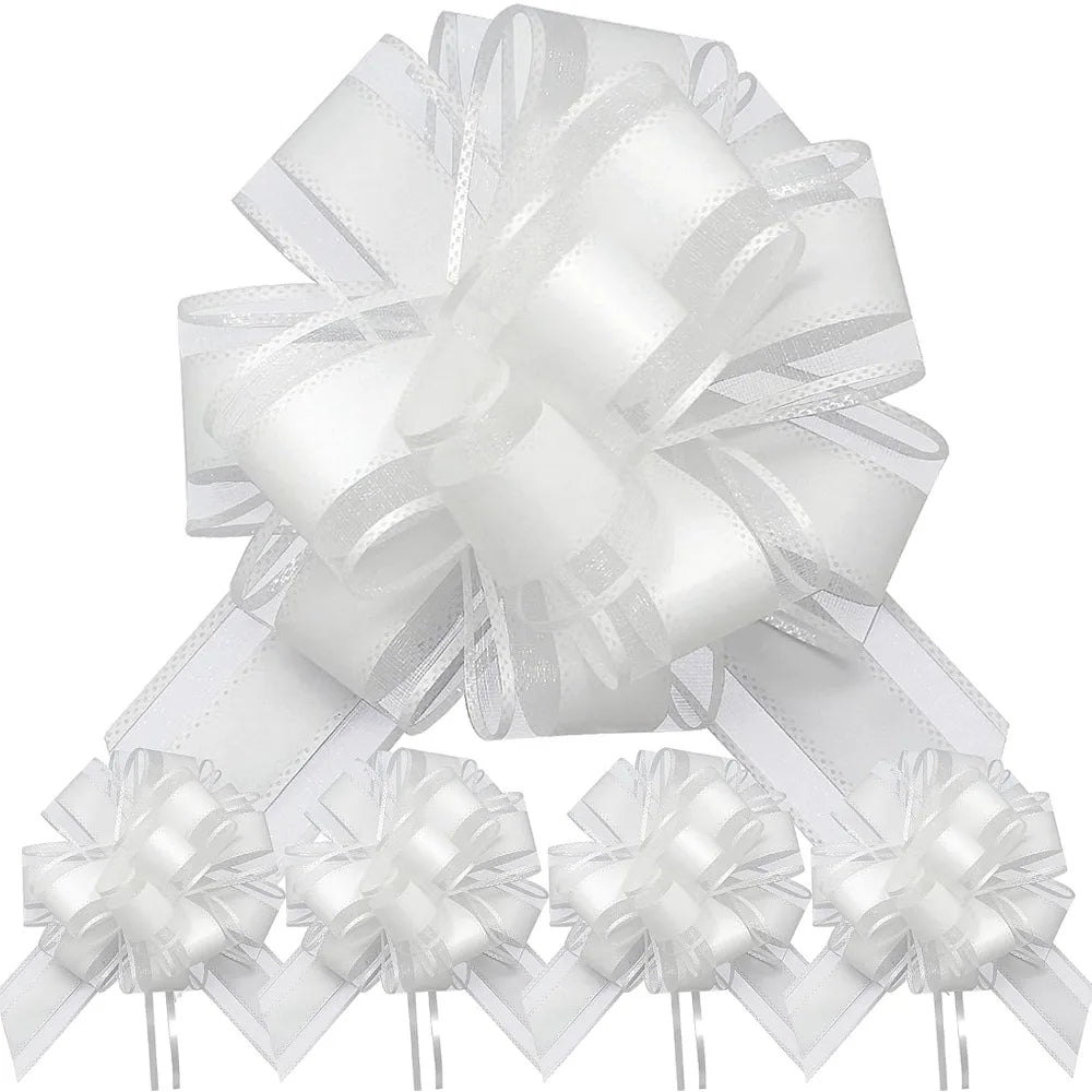 10-20 Lazos de cinta para coche de boda, decoración de envoltorio de regalo de Navidad, flores artesanales DIY, suministros para fiestas de cumpleaños, San Valentín