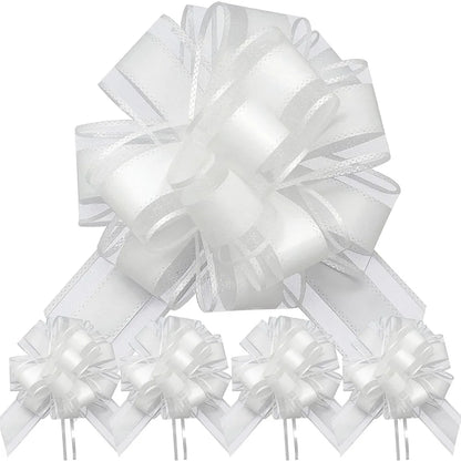 10-20 Lazos de cinta para coche de boda, decoración de envoltorio de regalo de Navidad, flores artesanales DIY, suministros para fiestas de cumpleaños, San Valentín