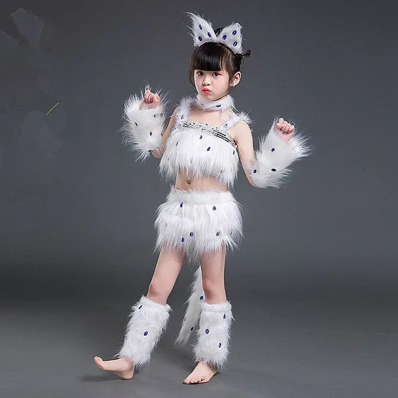 Cat & Fox Animal Cosplay Costume – Sexy Animal Dance Outfit for Halloween Roleplay & Party Wear