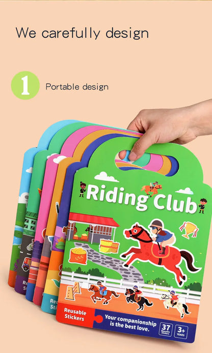 Libro de pegatinas DIY para niños – Libro de actividades de pegatinas de escenas de burbujas reutilizables, juguete portátil y silencioso, manualidades creativas de aprendizaje de pegatinas de gelatina para niños