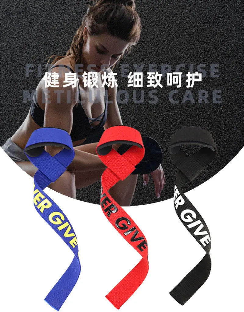 1Pair Non-Slip Weightlifting Straps – Gym Wrist Wraps for Dumbbell Training, CrossFit, Strength Workouts & Fitness Exercise Support