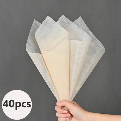 40PCS Non-Woven Flower Wrapping Paper for Bouquets, Floral Arrangements, Gifts & Florist Supplies