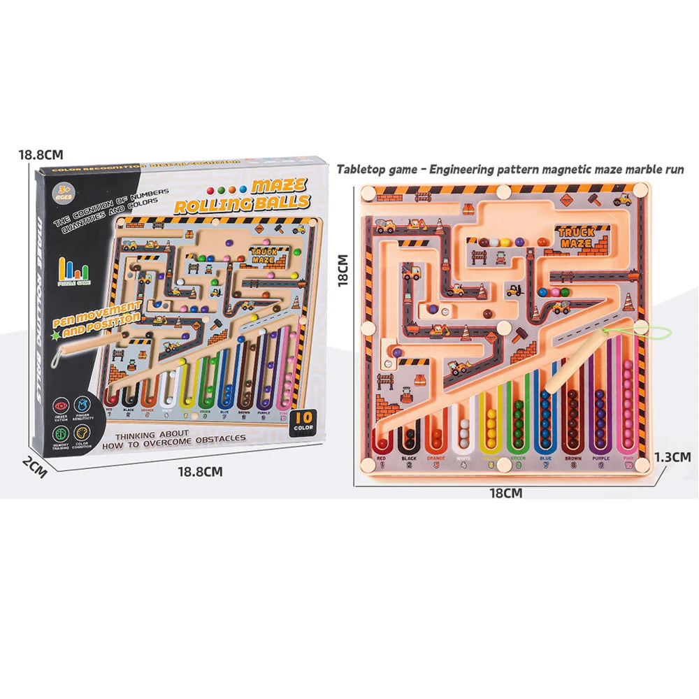 Labyrinthe Magnétique – Jeu Éducatif Avancé pour Enfants, Activité d'Apprentissage des Mathématiques et de Développement Cognitif, Entraînement de l'Intelligence Visuelle, Casse-tête Manuel