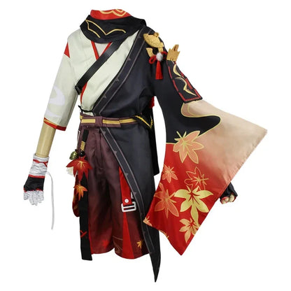 Samurai Cosplay Costume with Wig & Red Glasses – Halloween Party Outfit