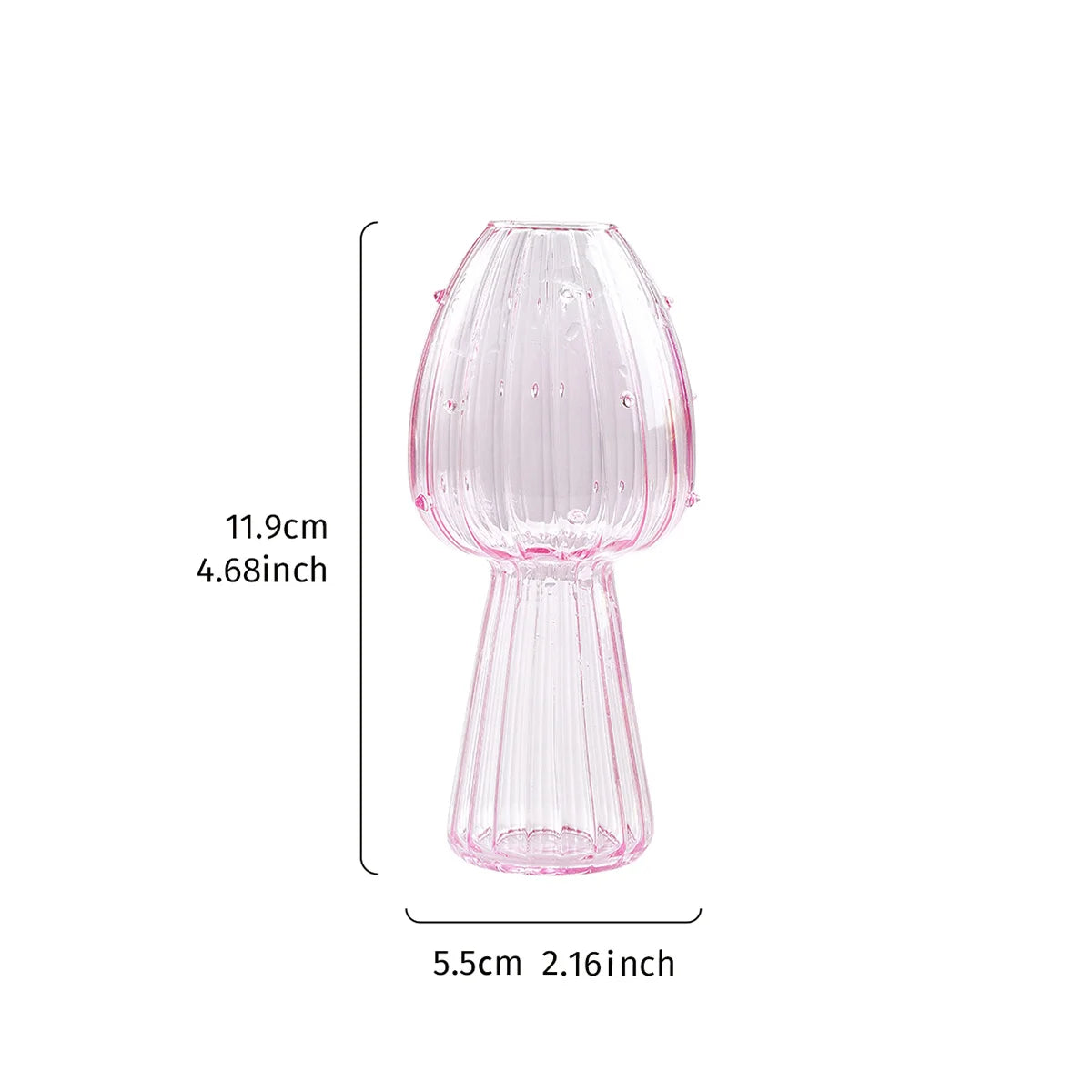 Transparent Glass Mushroom Vase – Hydroponic Planter for Flowers, Plants & Home Décor