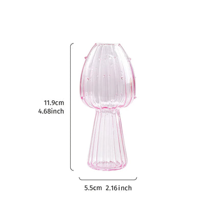 Transparent Glass Mushroom Vase – Hydroponic Planter for Flowers, Plants & Home Décor