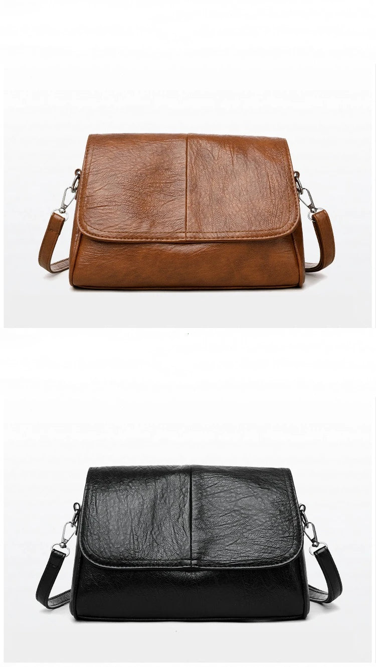 Sac bandoulière en cuir ciré huilé rétro – Sac à main texturé vintage avec rabat élégant, bandoulière réglable, sac à main décontracté classique pour femmes et usage quotidien