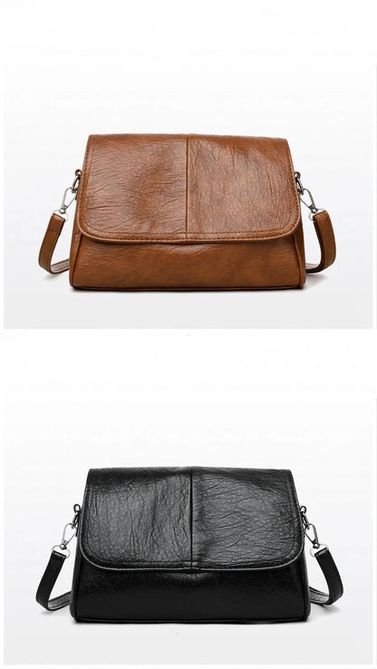 Sac bandoulière en cuir ciré huilé rétro – Sac à main texturé vintage avec rabat élégant, bandoulière réglable, sac à main décontracté classique pour femmes et usage quotidien
