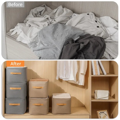 Thickened Clothes Storage Organizer – Foldable Wardrobe Storage Box for Pants, Sweaters, Jeans & Clothing, Drawer Organizer Cabinet Storage Container for Home Organization