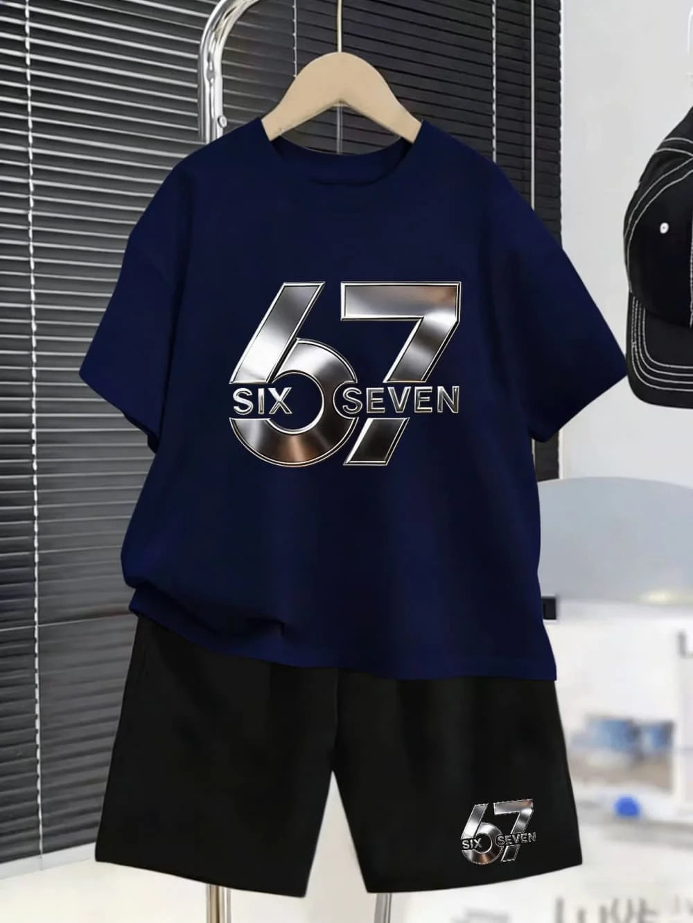 Conjunto de camiseta y pantalones cortos divertidos con gráficos para niños, atuendo informal de verano de 2 piezas para niños.
