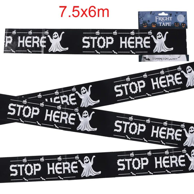 Halloween Warning Tape – Scary Caution & Hazard Tape Roll for Indoor & Outdoor Party Decorations, Spooky DIY Props & Haunted House Decor