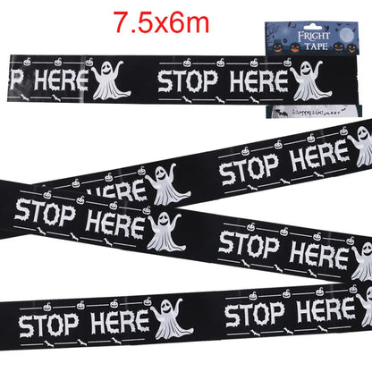 Halloween Warning Tape – Scary Caution & Hazard Tape Roll for Indoor & Outdoor Party Decorations, Spooky DIY Props & Haunted House Decor