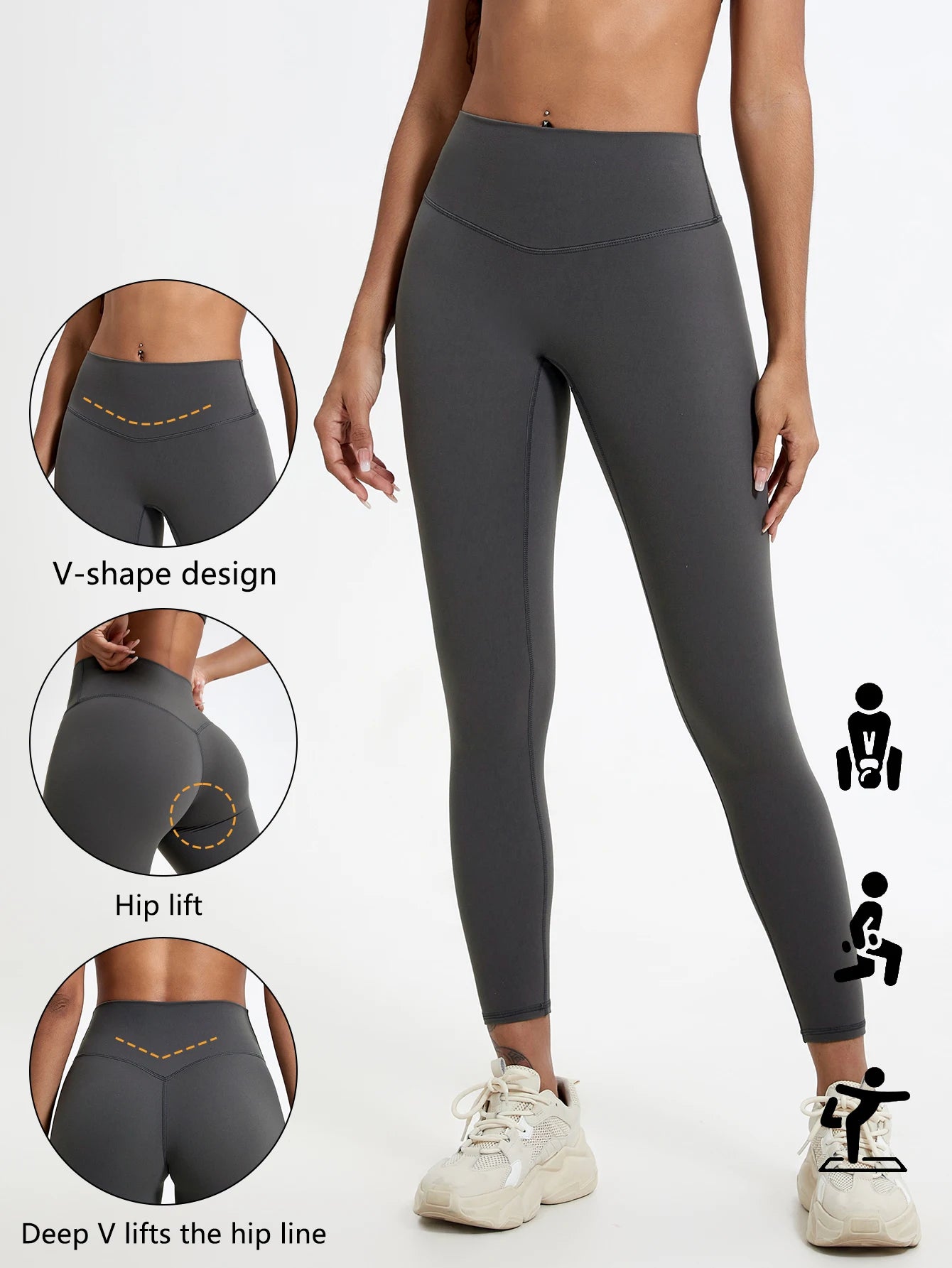 Women’s High Waist Yoga Leggings – Super Soft Gym Running Workout Tights with Push-Up Fit
