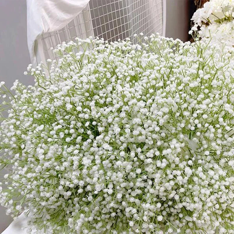 50 Fleurs Artificielles Souffle de Bébé – Gypsophile Fausses Tiges Florales Réalistes pour Bouquets de Mariage, Décoration Nuptiale, Décoration de Maison et Événements