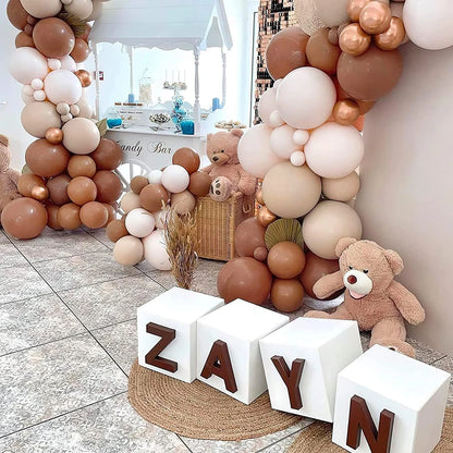 Retro Latex Balloons – 5/10/12/18 Inch White, Sand, Pink, Coffee & Sage Green Balloons for Birthday, Baby Shower & Wedding Decor