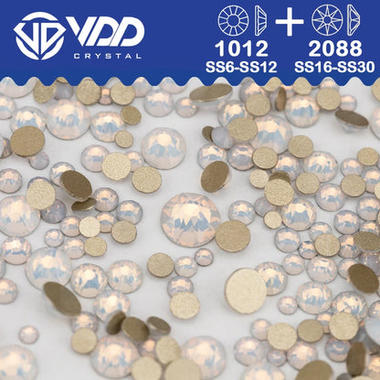 VDD Piedras Preciosas de Cristal Doradas de Fondo Plano – 2088 Cristales de Strass para Arte de Uñas, Manualidades y Decoraciones DIY