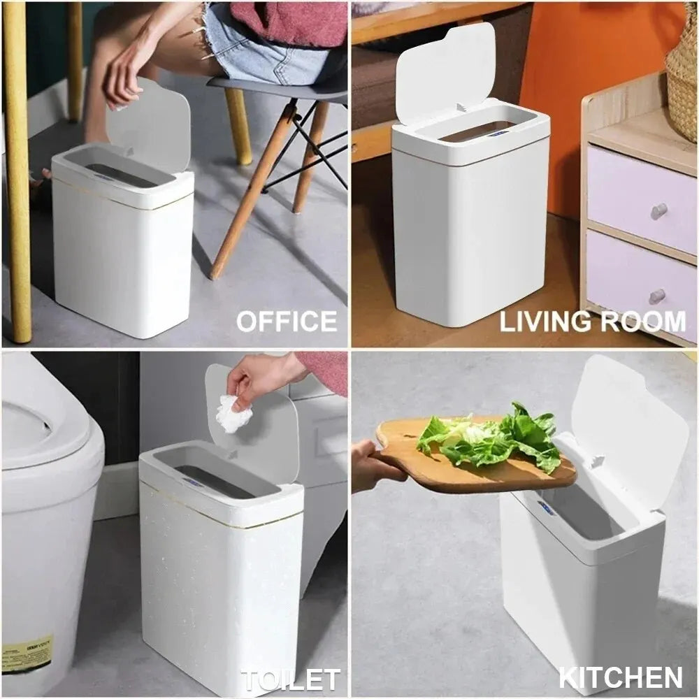 15L Smart Automatic Trash Can – Touchless Sensor Garbage Bin with Smart Bagging System for Bathroom & Home