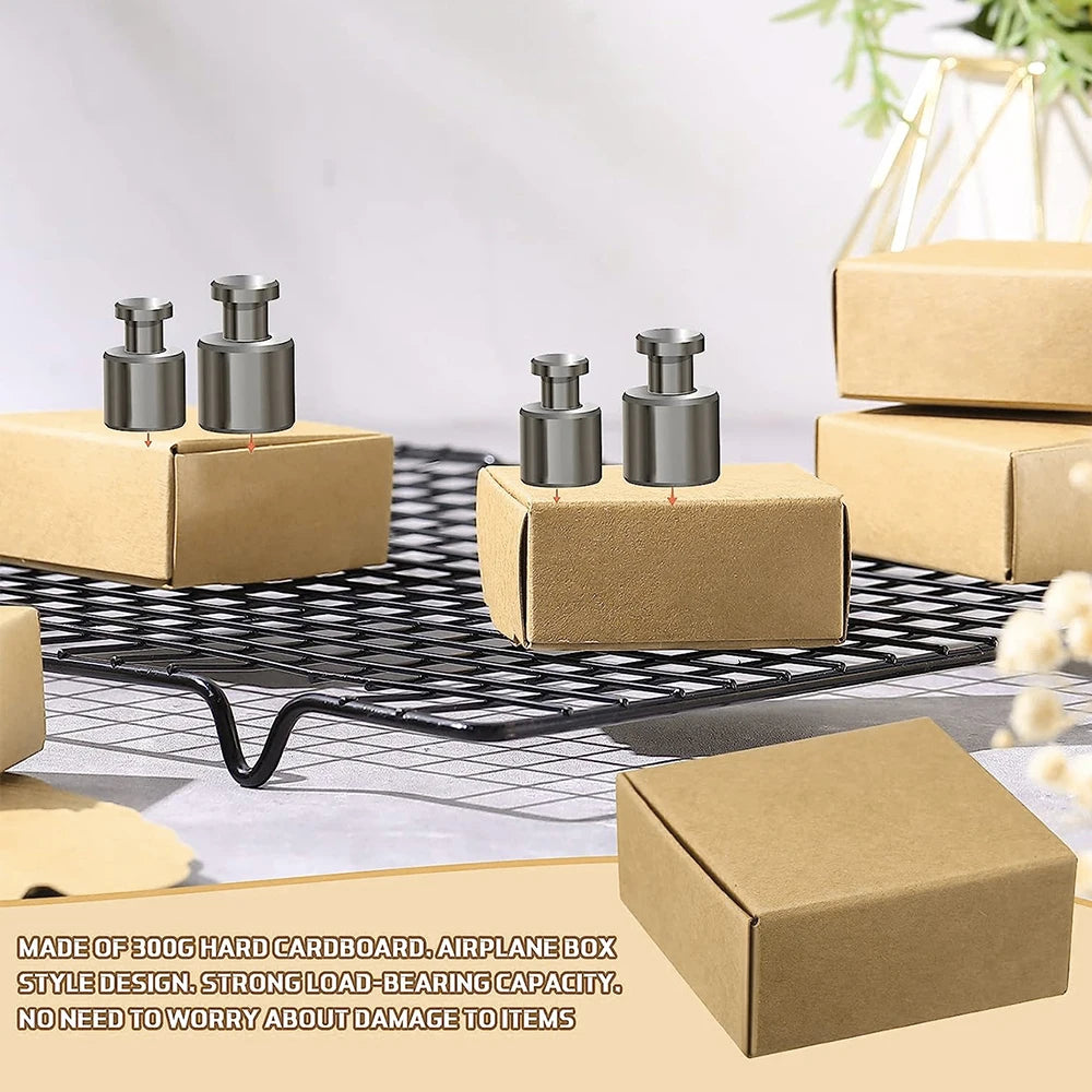 10 petites boîtes cadeaux en papier kraft pour bijoux, boucles d'oreilles, bagues, ornements et emballage cadeau en carton (5,5 x 5,5 x 2,5 cm)