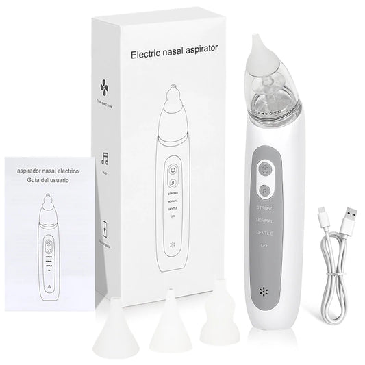 Aspirador nasal eléctrico recargable para bebés – Limpiador nasal portátil para recién nacidos y bebés con succión suave