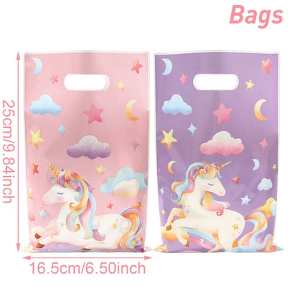 10/25/50 unidades Bolsas de Regalo de Unicornio para Dulces – Lindas Bolsas de Mano para Recuerdos de Fiesta, Decoraciones de Cumpleaños, Baby Showers, Regalos para Niños y Artículos de Celebración