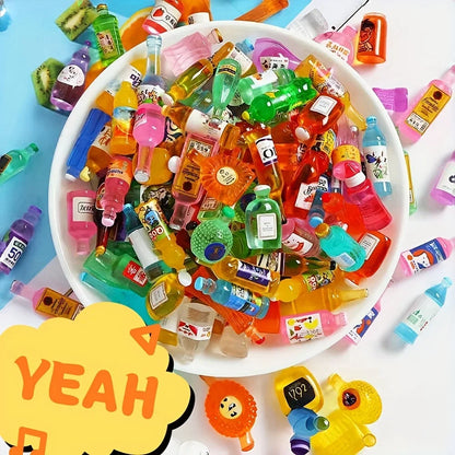 50 mini bouteilles de boisson miniatures – Décorations DIY de petites bouteilles de vin pour l'artisanat miniature et les coques de téléphone