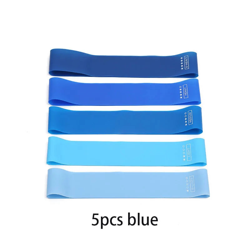 Lot de 5 bandes de résistance pour yoga – Bandes élastiques de Pilates pour musculation, étirements, entraînement musculaire et exercices de fitness à domicile