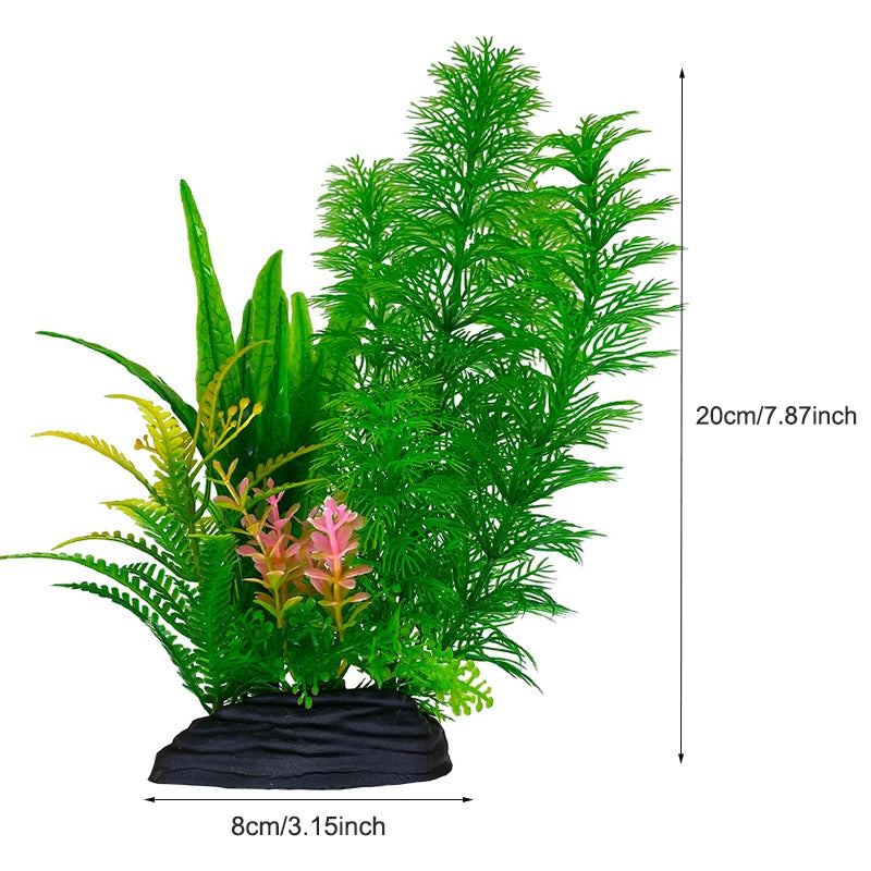Artificial Aquarium Plants – Plastic Aquatic Underwater Plants for Fish Tank Decoration, Aquascaping & Aquarium Accessories