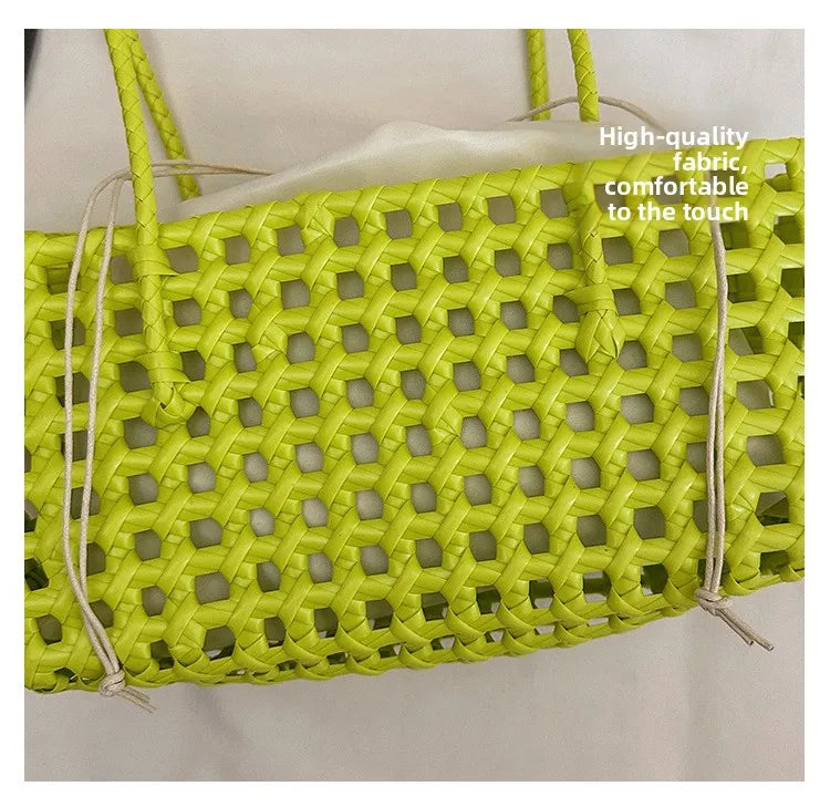 Bolso Cesta de Paja Tejido a Mano para Mujer – Bolso de Hombro de Ratán, Bolso de Playa de Verano para Mujer, Cartera de Viaje de Diseño para Compras, Vacaciones y Salidas Casuales