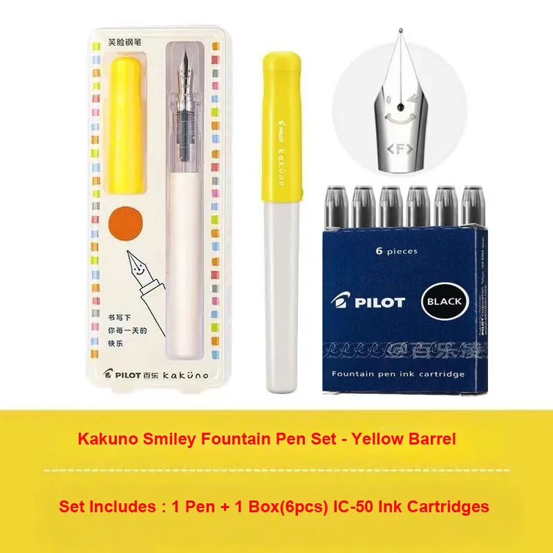 Pluma Estilográfica Pilot Kakuno – Bolígrafo de Escritura Antideslizante Fácil de Usar para Principiantes con Agarre Suave para Caligrafía, Diarios, Oficina y Colección de Papelería