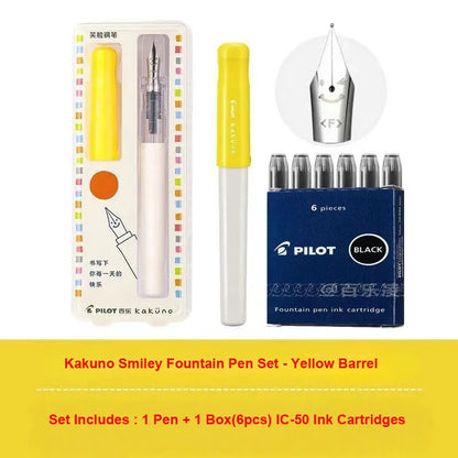 Pluma Estilográfica Pilot Kakuno – Bolígrafo de Escritura Antideslizante Fácil de Usar para Principiantes con Agarre Suave para Caligrafía, Diarios, Oficina y Colección de Papelería