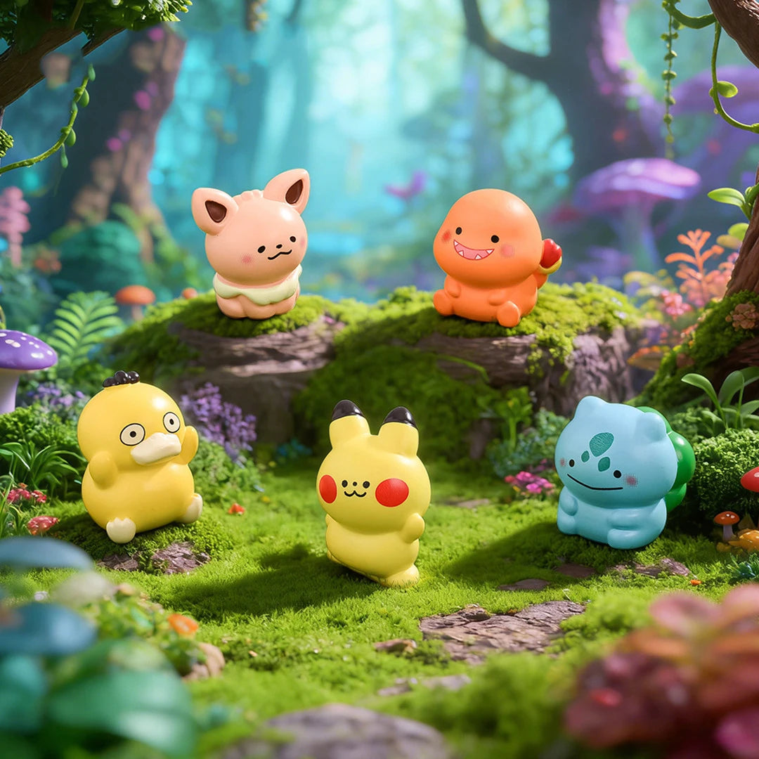 6PCS/SET Pokémon Anime Figures – Pikachu, Gengar, Bulbasaur & Charmander Luminous Cute Model Ornaments for Collection & Gifts