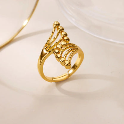 Gold Stainless Steel Starfish & Shell Ring – Adjustable Waterproof Beach-Inspired Ring for Women