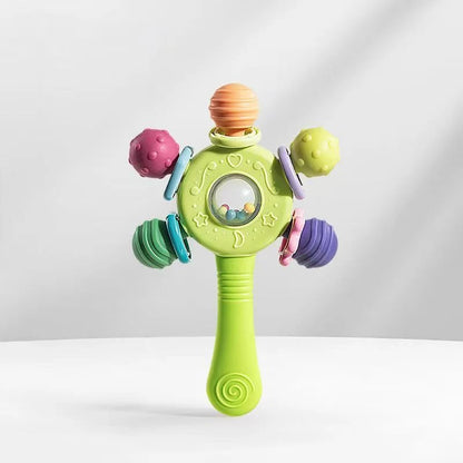 Hochet Girafe – Hochet Musical Sensoriel pour Nouveau-Né (0-12 Mois), Jouet de Dentition pour Bébé, Hochet Musical en Forme de Marteau de Sable pour le Développement et l'Éveil de Bébé