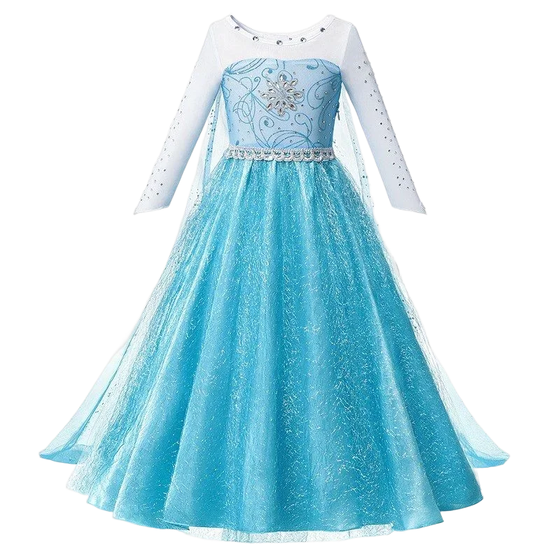 Girls’ Princess Cosplay Dress – Elsa, Anna & Rapunzel-Inspired Kids Costume for Halloween, Birthday Parties & Dress-Up Events