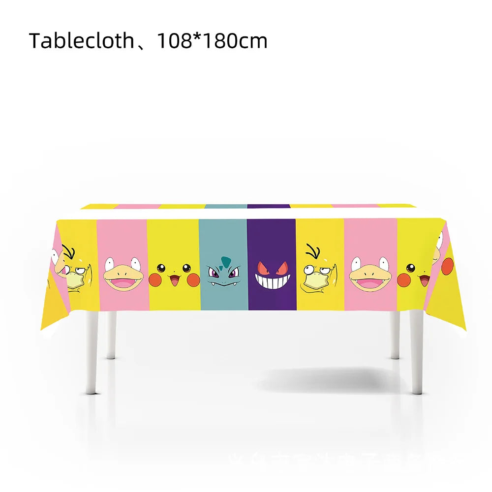 Pokémon Birthday Party Supplies Set – Paper Plates, Cups, Napkins, Tablecloth, Gift Bag Fillers & Guest Favors for Pikachu Party & Baby Shower