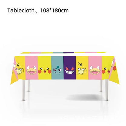 Pokémon Birthday Party Supplies Set – Paper Plates, Cups, Napkins, Tablecloth, Gift Bag Fillers & Guest Favors for Pikachu Party & Baby Shower