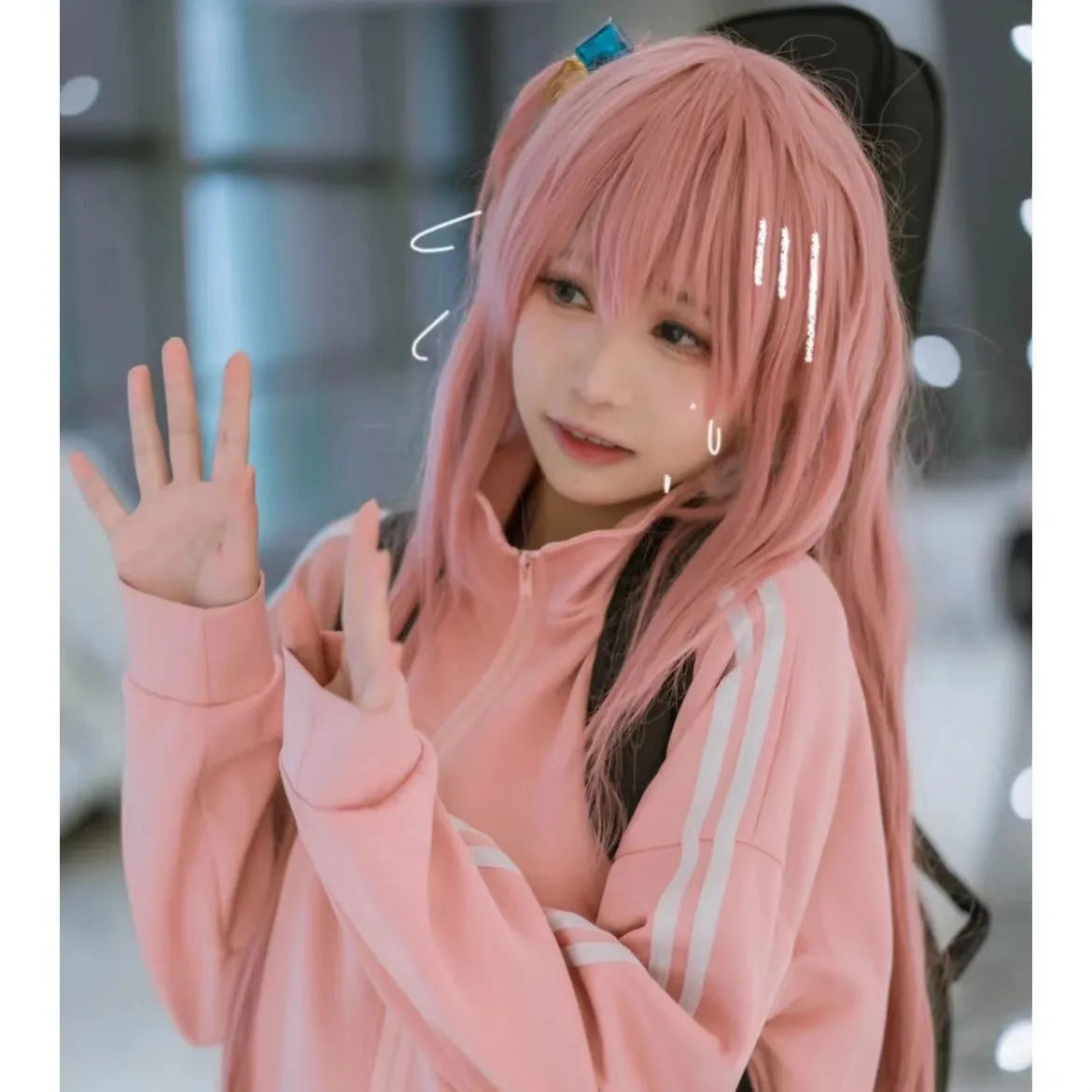 Bocchi the Rock! Cosplay Costume – Hitori Gotou / Ryou Yamada / Nijika Ijichi Pink School Uniform Set (Women’s Halloween Outfit)