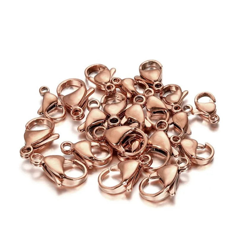 10–30 Broches de Langosta de Acero Inoxidable Chapado en Oro – Broches de Pinza para Pulseras, Collares y Suministros para Hacer Joyas DIY