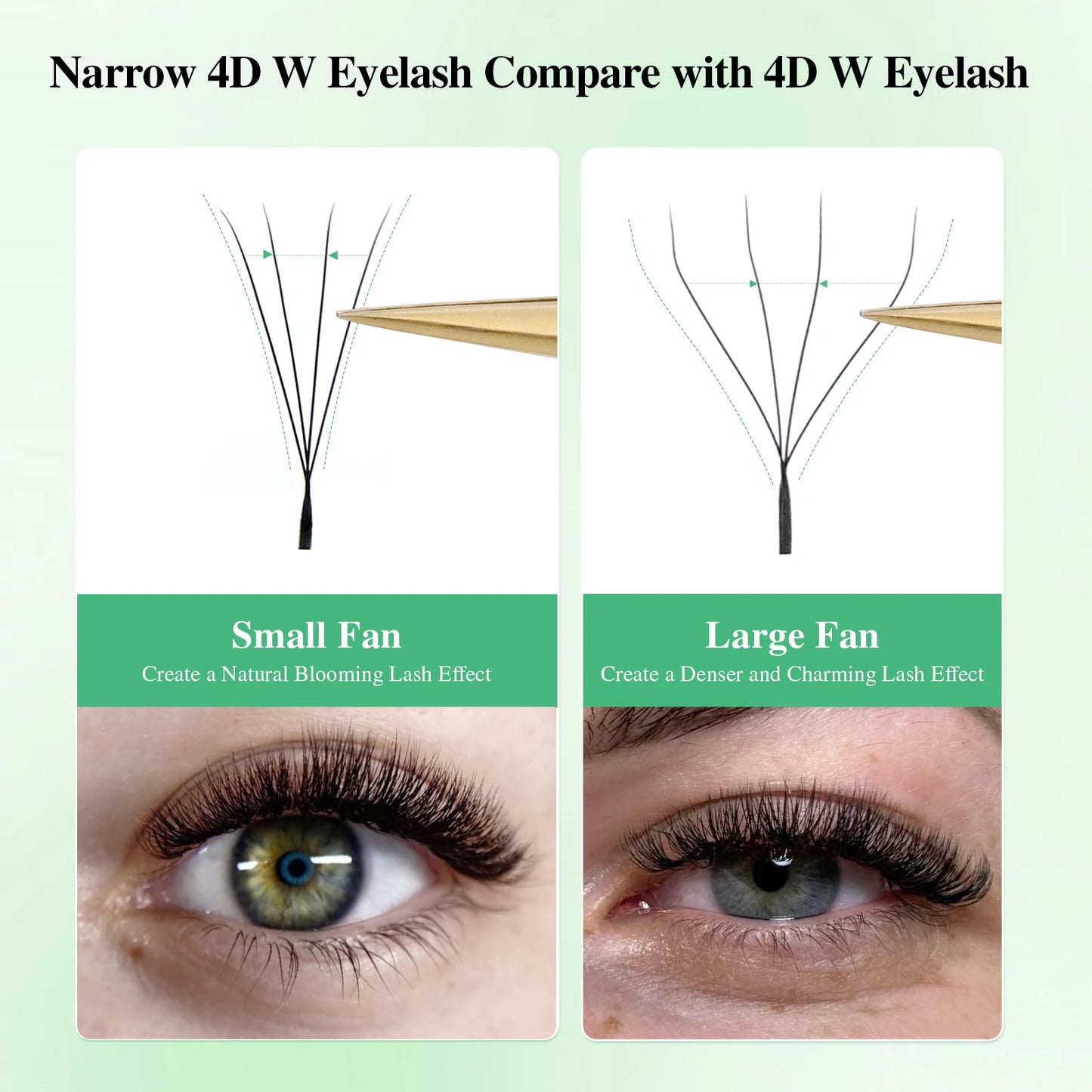 NAGARAKU V Shape Premade Eyelash Extensions – 2D/3D/4D/5D W Volume Fans for Natural Soft Fluffy Volume Lash Look